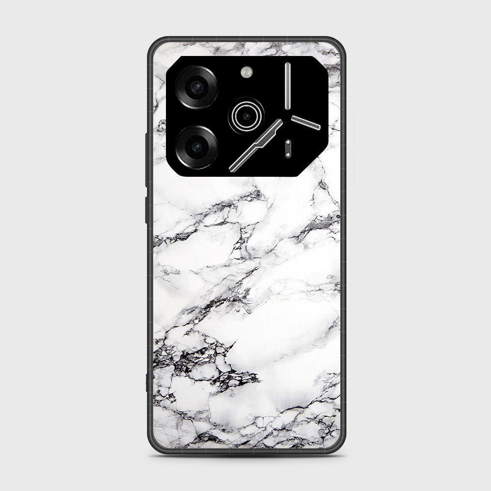 Tecno Pova 6 - White Marble Series - HQ Premium Shine Durable Shatterproof Case