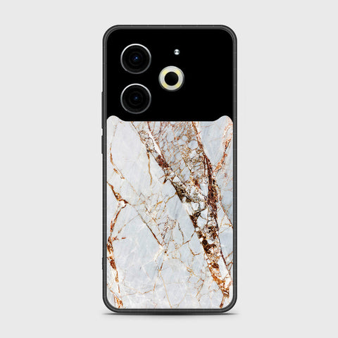 Tecno Pova 6 Neo - White Marble Series - HQ Premium Shine Durable Shatterproof Case