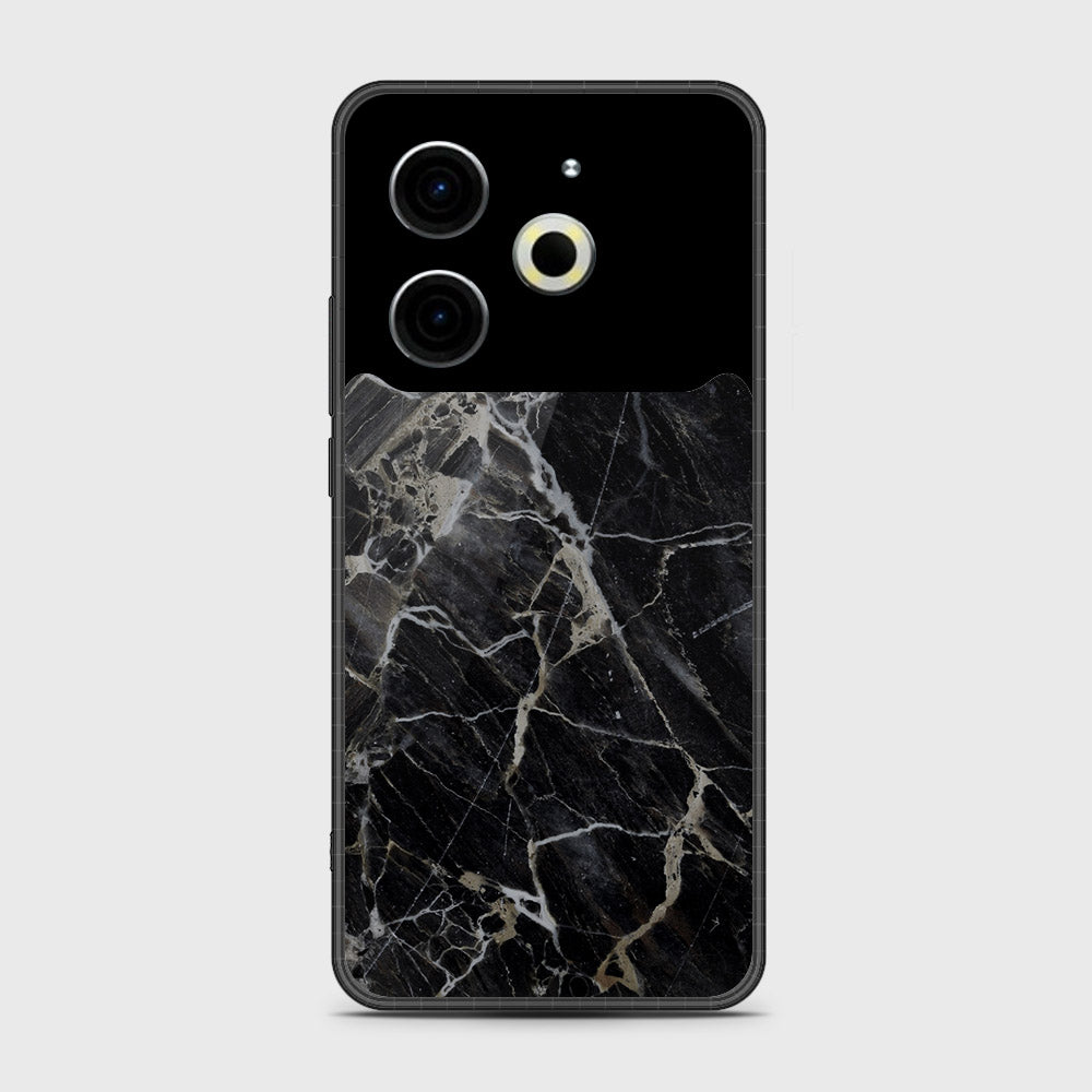 Tecno Pova 6 Neo - Black Marble Series - HQ Premium Shine Durable Shatterproof Case