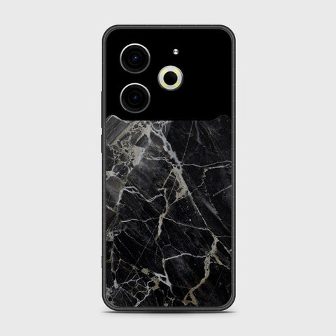 Tecno Pova 6 Neo - Black Marble Series - HQ Premium Shine Durable Shatterproof Case