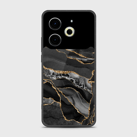 Tecno Pova 6 Neo - Black Marble Series - HQ Premium Shine Durable Shatterproof Case