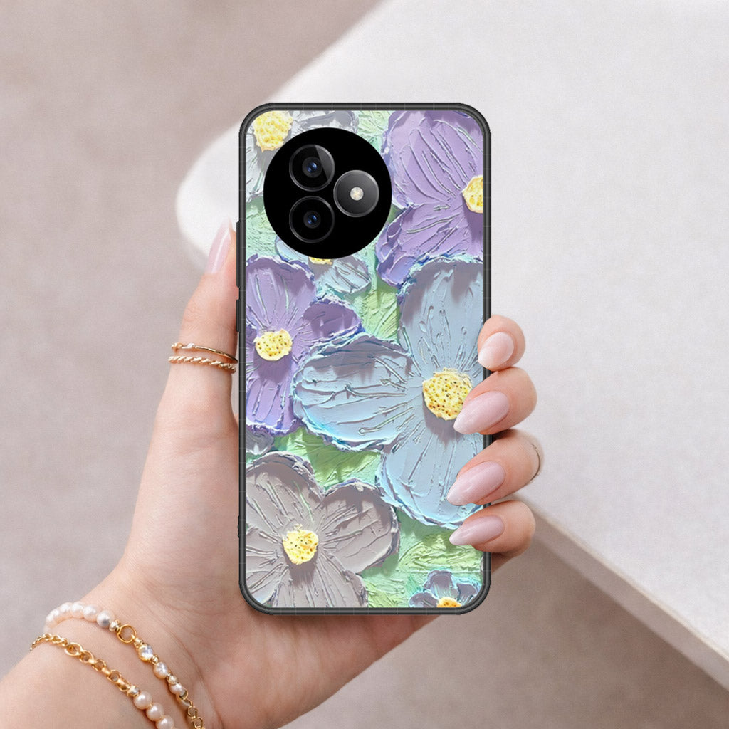 Xiaomi Redmi K80 Extreme Edition Cover - Floral Series - Design 1 - Purple & Aqua - HQ Premium Shine Durable Shatterproof Case