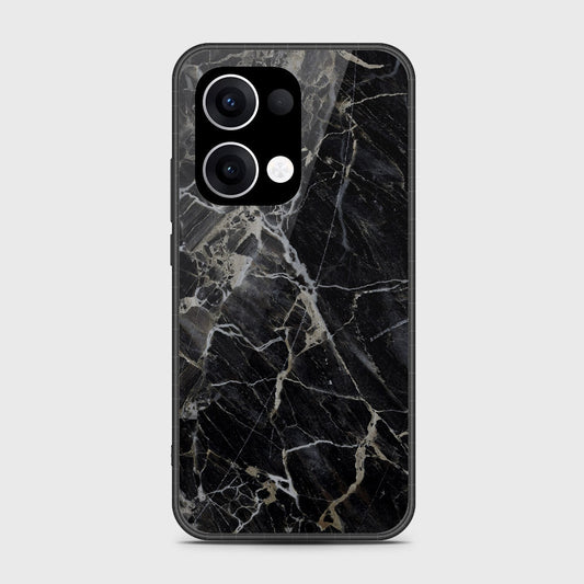 Oppo Reno 13 - Black Marble Series - HQ Premium Shine Durable Shatterproof Case