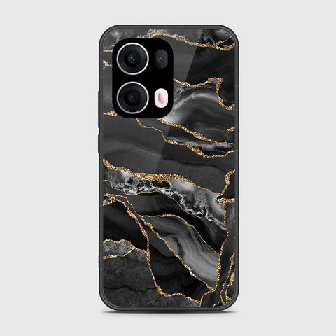 Oppo Reno 13 Pro - Black Marble Series - HQ Premium Shine Durable Shatterproof Case