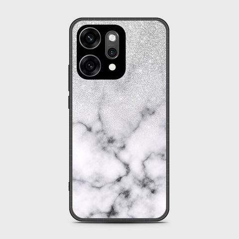 Oppo Reno 14 - White Marble Series - HQ Ultra Shine Premium Infinity Glass Soft Silicon Borders Case