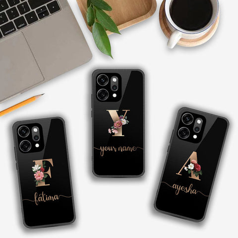 Oppo Reno 14 - Personalized Alphabet Series - HQ Ultra Shine Premium Infinity Glass Soft Silicon Borders Case