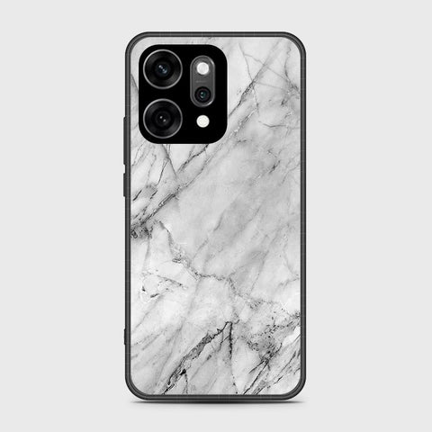 Oppo Reno 14 - White Marble Series - HQ Ultra Shine Premium Infinity Glass Soft Silicon Borders Case