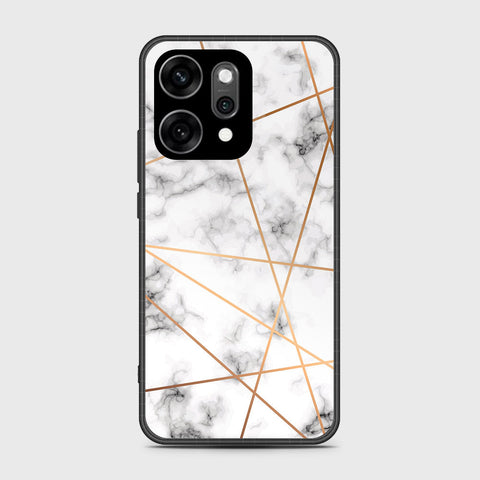 Oppo Reno 14 - White Marble Series 2 - HQ Ultra Shine Premium Infinity Glass Soft Silicon Borders Case