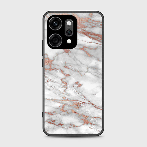 Oppo Reno 14 - White Marble Series 2 - HQ Ultra Shine Premium Infinity Glass Soft Silicon Borders Case