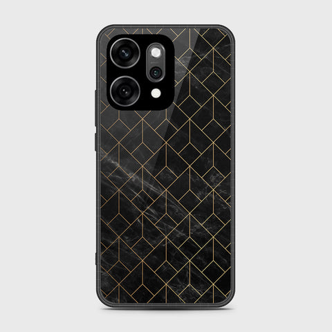 Oppo Reno 14 - Black Marble Series - HQ Ultra Shine Premium Infinity Glass Soft Silicon Borders Case