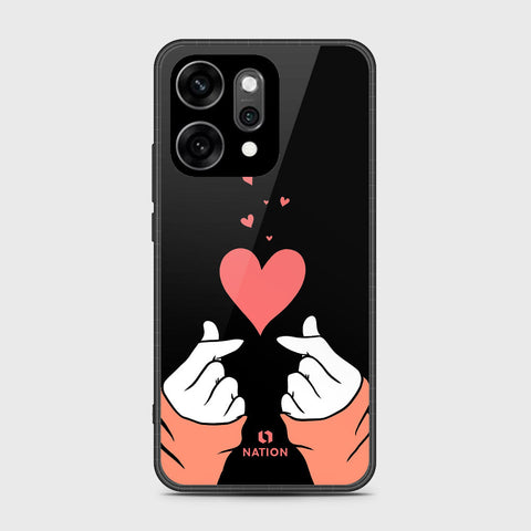 Oppo Reno 14 - Onation Heart Series - HQ Ultra Shine Premium Infinity Glass Soft Silicon Borders Case