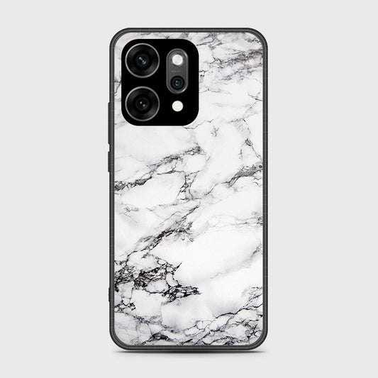 Oppo Reno 14 - White Marble Series - HQ Ultra Shine Premium Infinity Glass Soft Silicon Borders Case