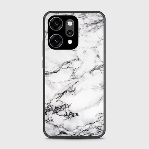 Oppo Reno 14 - White Marble Series - HQ Ultra Shine Premium Infinity Glass Soft Silicon Borders Case