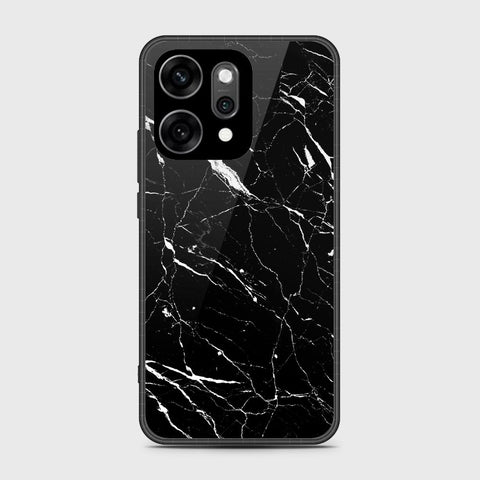 Oppo Reno 14 Pro - Black Marble Series - HQ Ultra Shine Premium Infinity Glass Soft Silicon Borders Case