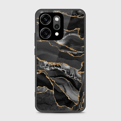 Oppo Reno 14 Pro - Black Marble Series - HQ Ultra Shine Premium Infinity Glass Soft Silicon Borders Case