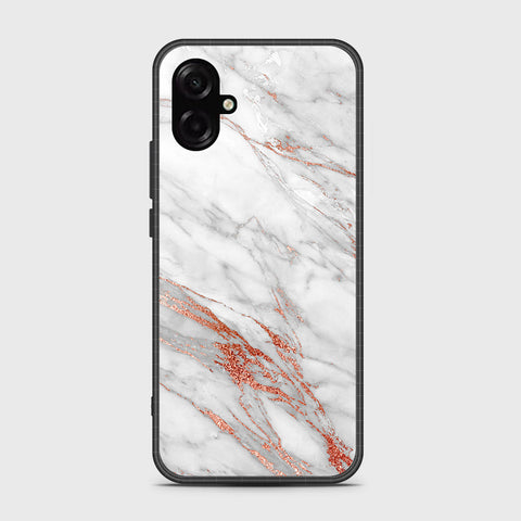 Samsung Galaxy F07 - White Marble Series - HQ Ultra Shine Premium Infinity Glass Soft Silicon Borders Case