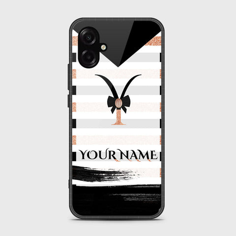 Samsung Galaxy F07 - Personalized Alphabet Series - HQ Ultra Shine Premium Infinity Glass Soft Silicon Borders Case