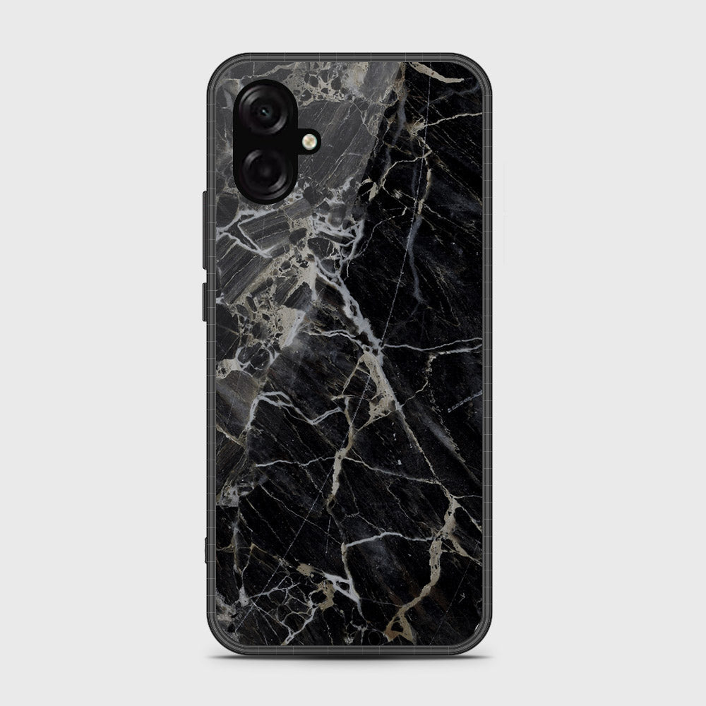 Samsung Galaxy F07 - Black Marble Series - HQ Ultra Shine Premium Infinity Glass Soft Silicon Borders Case