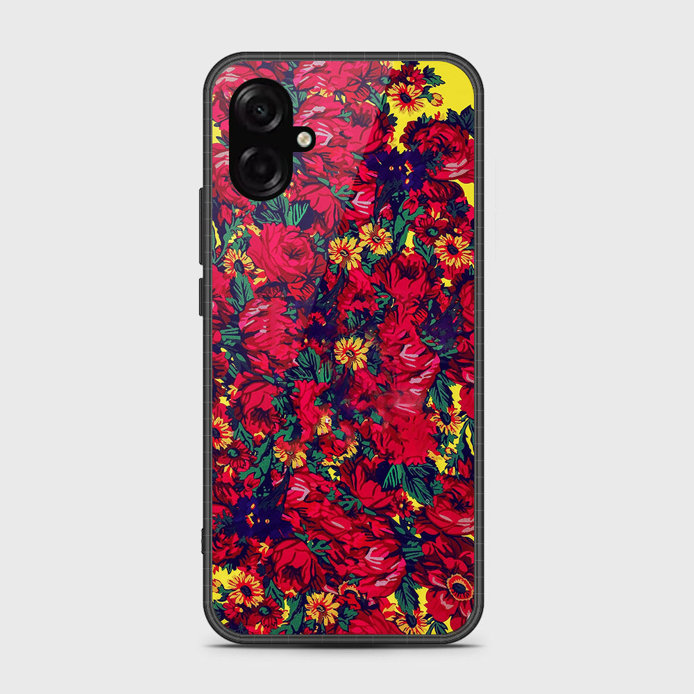 Samsung Galaxy F07 - Floral Series - HQ Ultra Shine Premium Infinity Glass Soft Silicon Borders Case