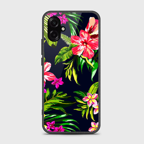 Samsung Galaxy F07 - Floral Series - HQ Ultra Shine Premium Infinity Glass Soft Silicon Borders Case