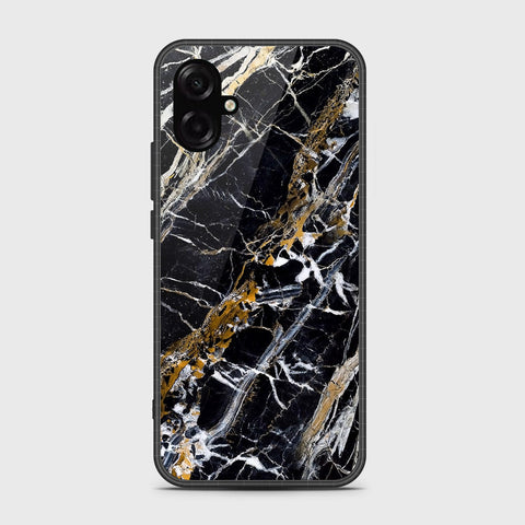 Samsung Galaxy M07 - Black Marble Series - HQ Ultra Shine Premium Infinity Glass Soft Silicon Borders Case