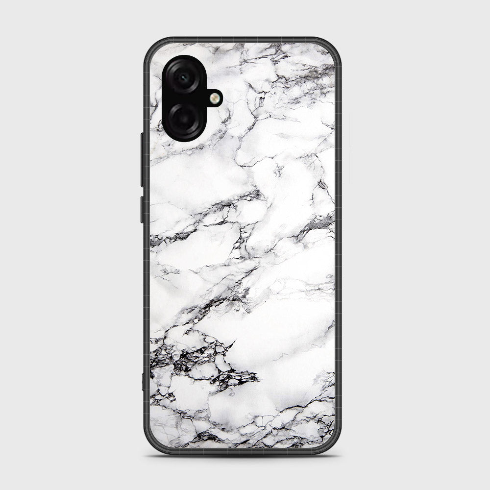 Samsung Galaxy F07 - White Marble Series - HQ Ultra Shine Premium Infinity Glass Soft Silicon Borders Case