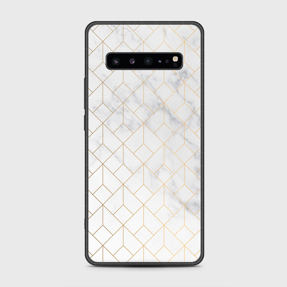 Samsung Galaxy S10 5G - White Marble Series 2 - HQ Premium Shine Durable Shatterproof Case