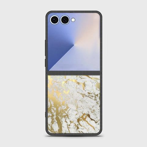 Samsung Galaxy Z Flip 7 - White Marble Series - HQ Premium Shine Durable Shatterproof Case