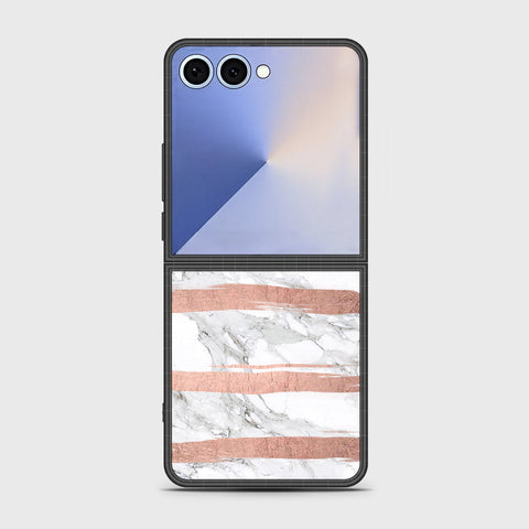 Samsung Galaxy Z Flip 7 - White Marble Series - HQ Premium Shine Durable Shatterproof Case