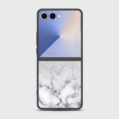 Samsung Galaxy Z Flip 7 - White Marble Series - HQ Premium Shine Durable Shatterproof Case