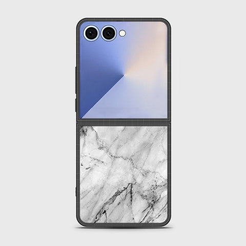 Samsung Galaxy Z Flip 7 - White Marble Series - HQ Premium Shine Durable Shatterproof Case