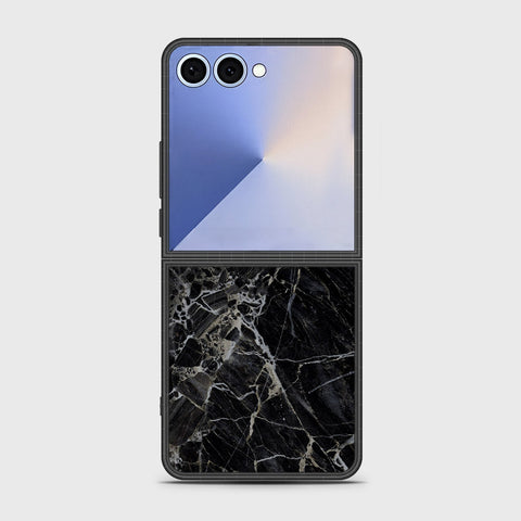 Samsung Galaxy Z Flip 7 - Black Marble Series - HQ Premium Shine Durable Shatterproof Case