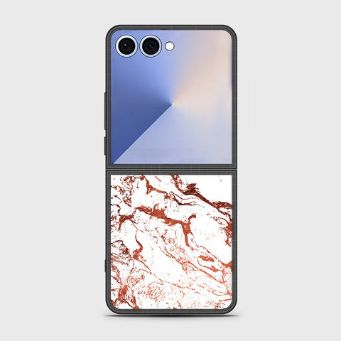 Samsung Galaxy Z Flip 7 - White Marble Series 2 - HQ Premium Shine Durable Shatterproof Case