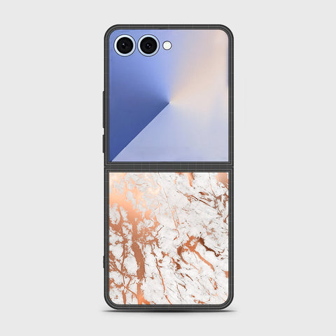 Samsung Galaxy Z Flip 7 - White Marble Series 2 - HQ Premium Shine Durable Shatterproof Case