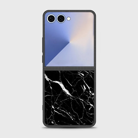 Samsung Galaxy Z Flip 7 - Black Marble Series - HQ Premium Shine Durable Shatterproof Case