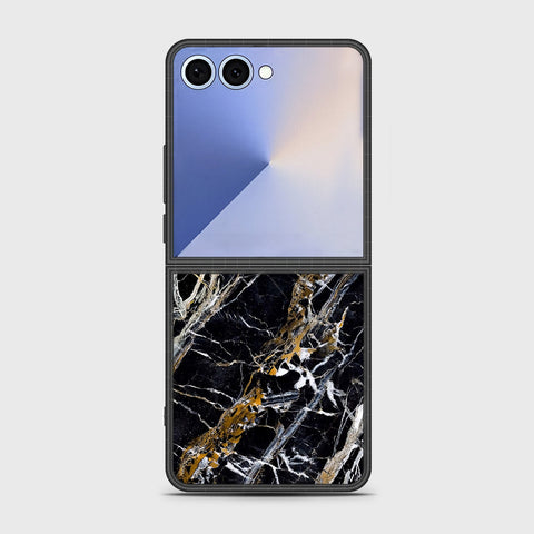 Samsung Galaxy Z Flip 7 - Black Marble Series - HQ Premium Shine Durable Shatterproof Case
