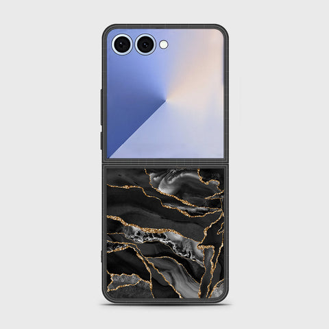 Samsung Galaxy Z Flip 7 - Black Marble Series - HQ Premium Shine Durable Shatterproof Case