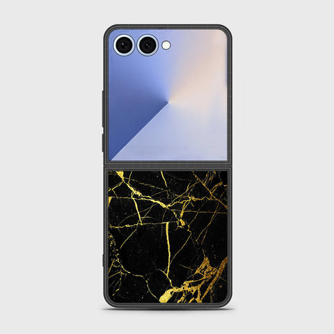 Samsung Galaxy Z Flip 7 - Black Marble Series - HQ Premium Shine Durable Shatterproof Case