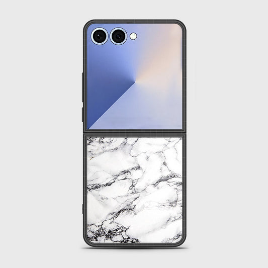 Samsung Galaxy Z Flip 7 - White Marble Series - HQ Premium Shine Durable Shatterproof Case