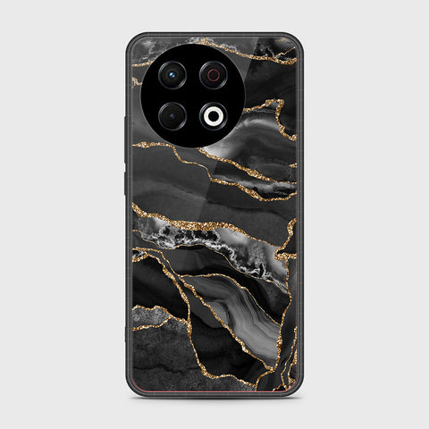 Tecno Spark 30 Pro - Black Marble Series - HQ Premium Shine Durable Shatterproof Case