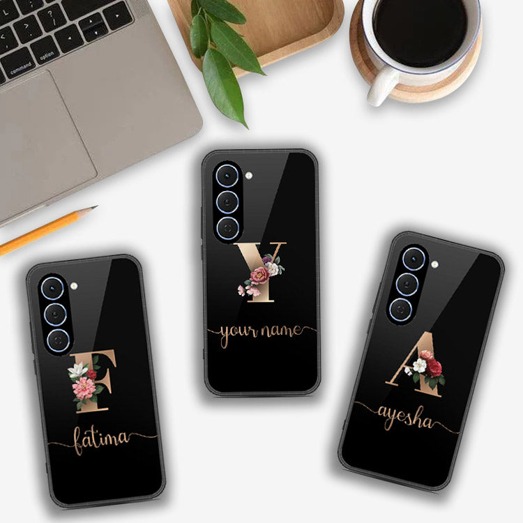 Tecno Spark 40 Pro - Personalized Alphabet Series - HQ Ultra Shine Premium Infinity Glass Soft Silicon Borders Case