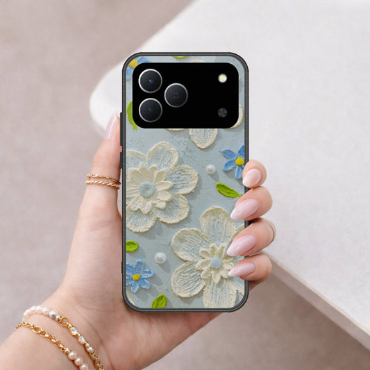 Tecno Spark 50 4G Cover - Floral Series - Design 3 - Sky Blue - HQ Premium Shine Durable Shatterproof Case