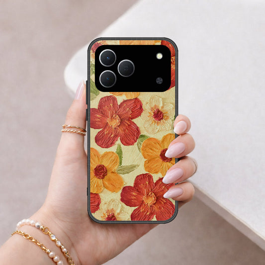 Tecno Spark 50 4G Cover - Floral Series - Design 6 - Red & Orange - HQ Premium Shine Durable Shatterproof Case