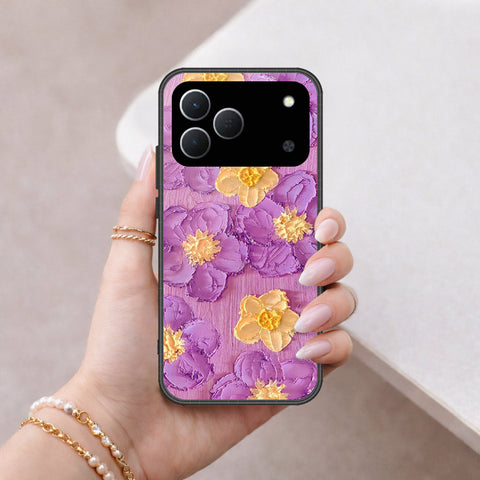 Tecno Spark 50 4G Cover - Floral Series - Design 8 - Purple & Yellow - HQ Premium Shine Durable Shatterproof Case