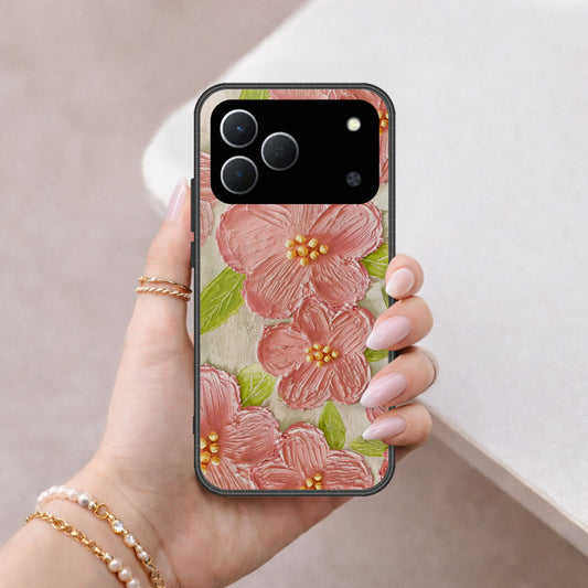 Tecno Spark 50 4G Cover - Floral Series - Design 9 - Pink & Green - HQ Premium Shine Durable Shatterproof Case