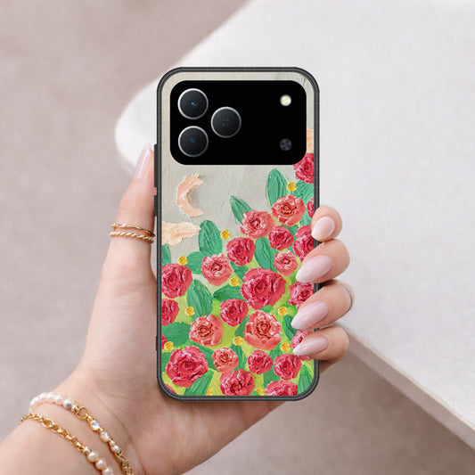 Tecno Spark 50 4G Cover - Floral Series - Design 10 - Red & Green - HQ Premium Shine Durable Shatterproof Case