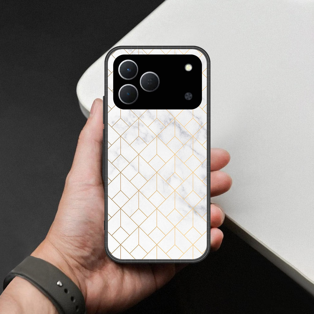 Tecno Spark 50 4G Cover - White Marble Series 2 - HQ Premium Shine Durable Shatterproof Case