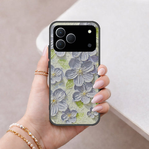 Tecno Spark 50 4G Cover - Floral Series - Design 12 - Grey & Green - HQ Premium Shine Durable Shatterproof Case
