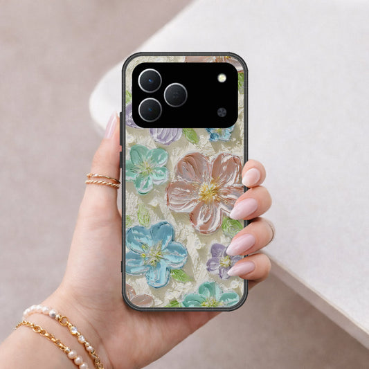 Tecno Spark 50 4G Cover - Floral Series - Design 14 - Blue & Purple - HQ Premium Shine Durable Shatterproof Case