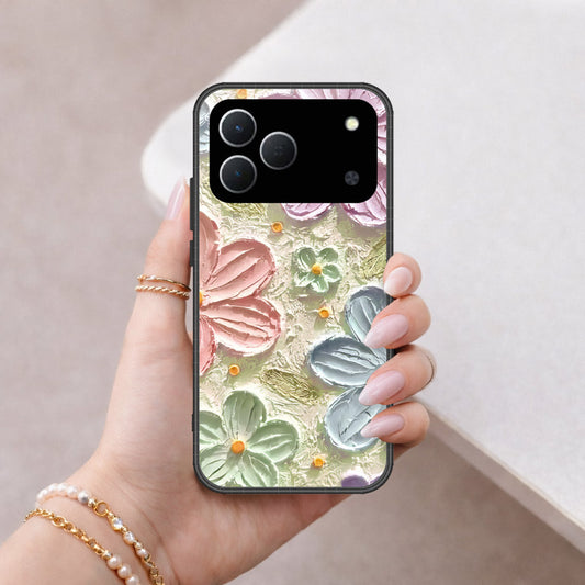 Tecno Spark 50 4G Cover - Floral Series - Design 15 - Blue & Green - HQ Premium Shine Durable Shatterproof Case